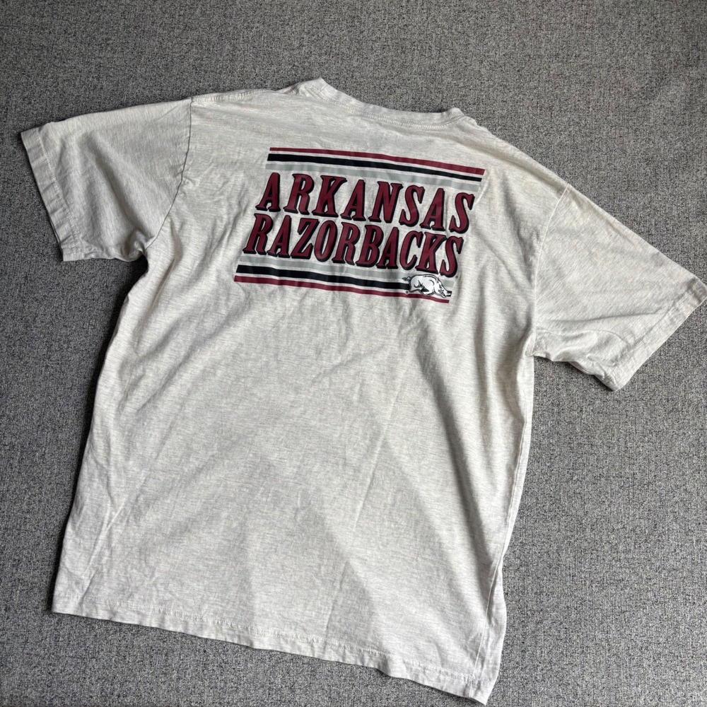 Arkansas Razorbacks Champion T-Shirt Mens‎ XL Gray Pocket Tee Short Sleeve